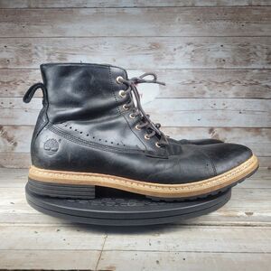 Timberland A12UJ West Haven Boots Men's Size 8.5 Black Leather Side-Zip Cap-Toe